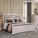 Кровать Лоренцо с н/с с мягким элементом, 1600х2000 , пудра