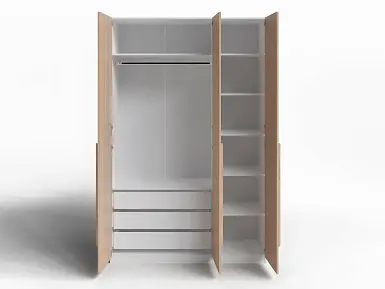 Шкаф Rait 3х дв. глубокий с вешалкой и ящиками
