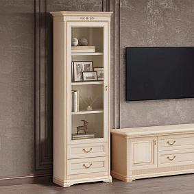 Шкаф 1-дверный с щитовыми полками Joconda крем