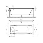 Акриловая ванна TONI ARTI Rapallo PL 170x70