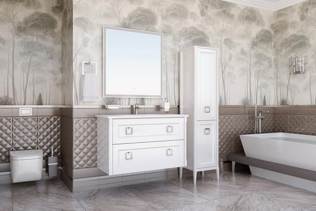 Комплект мебели для ванной Рома 100П с пеналом