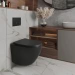 Унитаз подвесной TONI ARTI Russi с сиденьем с микролифтом, черный матовый