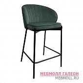 Полубарный стул на металлическом каркасе мягкий зеленый (арт 11532)
