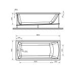 Акриловая ванна TONI ARTI Moretta 180x70