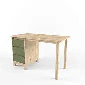 Стол письменный с тумбой «2+2» олива