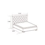 Кровать Лоренцо без н/с, 1800х2000, дуб сторсанд, мягкая беж