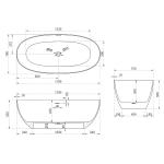 Ванна Solid Surface Vincea VBT-6S01MW, белый матовый