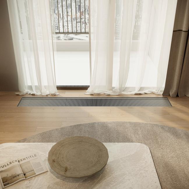 Внутрипольный Конвектор Бриз КЗТО 260x80x1000 U (5 Ал 12)