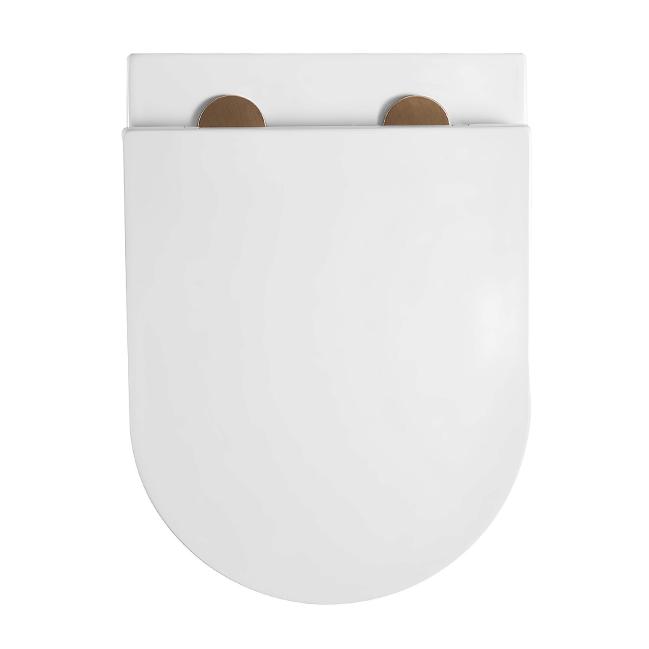 Унитаз подвесной TONI ARTI ESTETICA Milano со смывом торнадо, с микролифтом, накладка медь