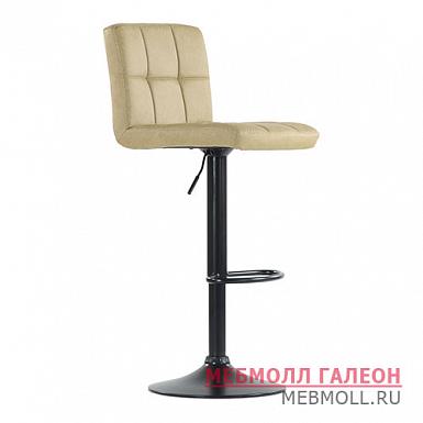 Барный стул ножки черные мягкий коричневый из экокожи регулируемый (арт 6498)