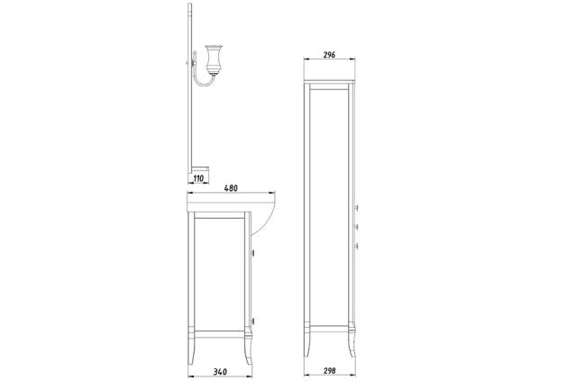 Комплект мебели для ванной Салерно 80 с пеналом