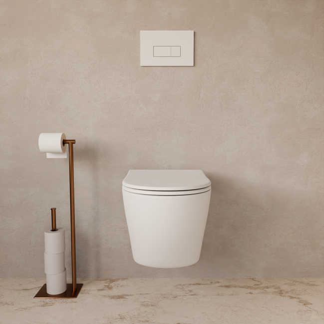 Унитаз подвесной TONI ARTI ESTETICA Milano со смывом торнадо, с микролифтом, накладка медь