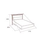 Кровать Лоренцо без н/с, с мягким элементом, 1600х2000, дуб сторсанд 