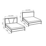 Кровать двойная без н/с 1600х2000 Modena, дуб сатин