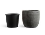 Кашпо чаша, тёмно-серый камень Кашпо чаша, тёмно-серый камень